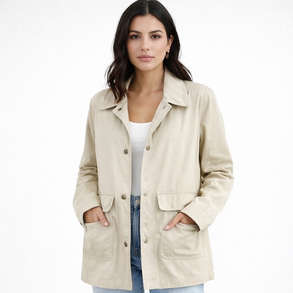 [Larry Levine] Classic Tan Utility Trench Jacket